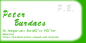 peter burdacs business card